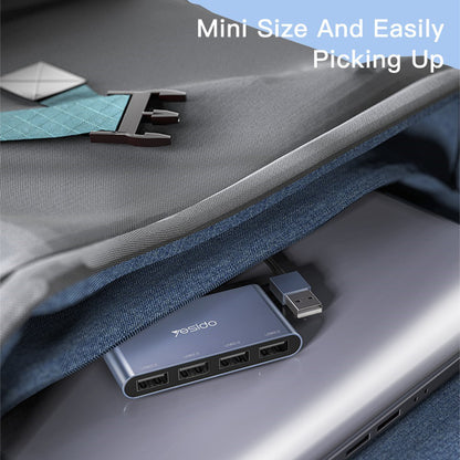 USB-hub Yesido HB12, 4-i-1, Grå