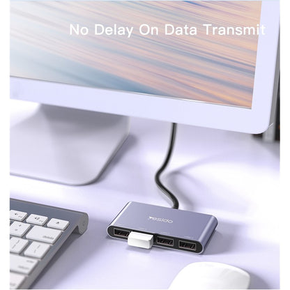 USB-hub Yesido HB12, 4-i-1, Grå