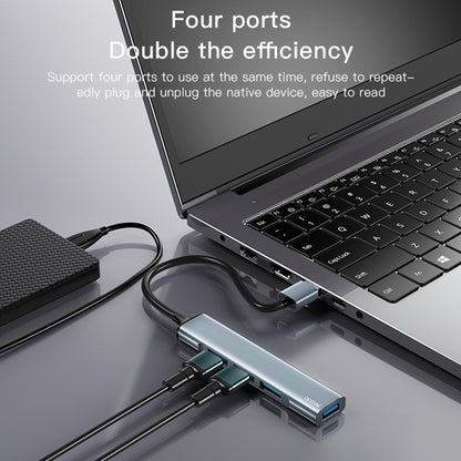 USB-hub Yesido HB18, 4-i-1, Grå