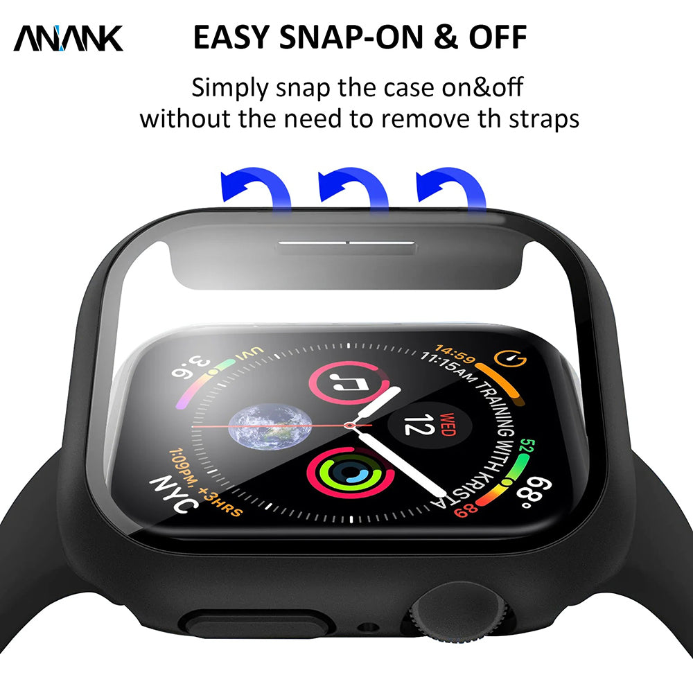 Anank Screen Guard-etui til Apple Watch Series 7 41mm, Sort