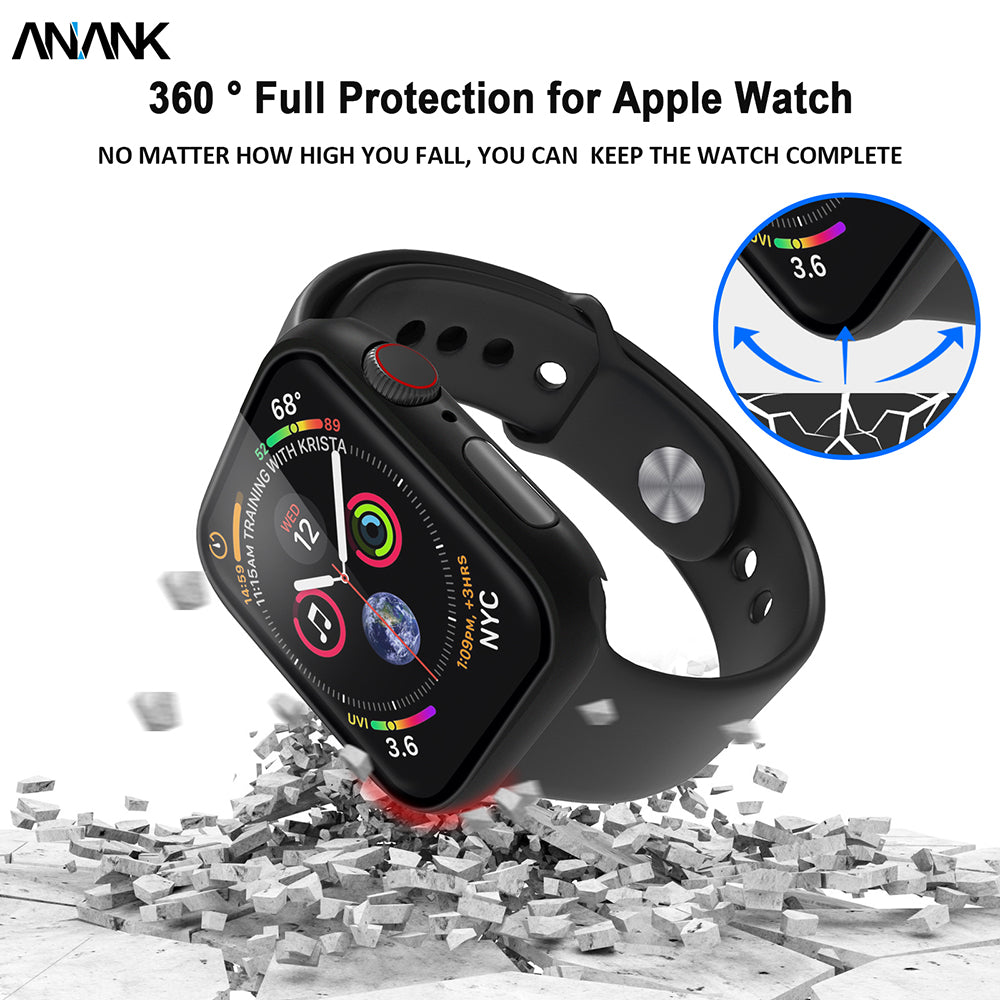Anank Screen Guard-etui til Apple Watch Series 7 41mm, Sort