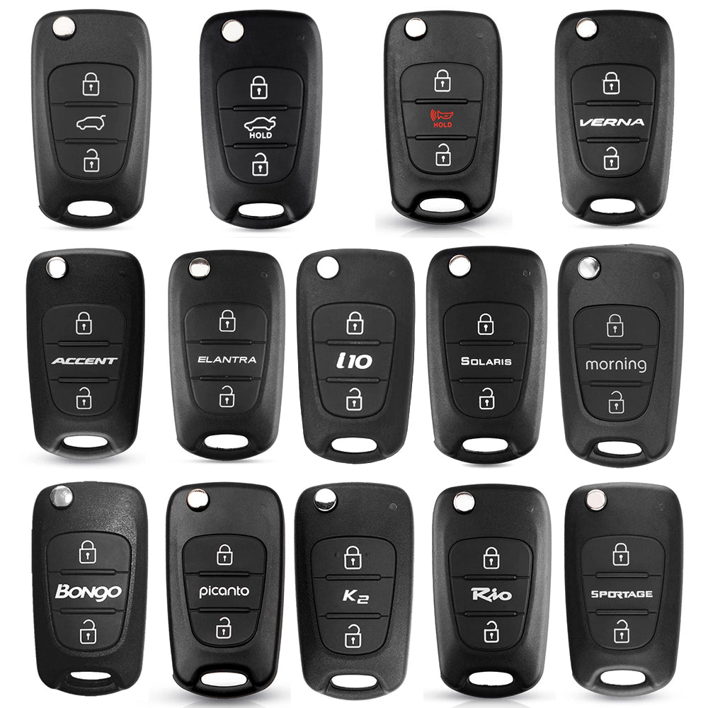 Techsuit Bilnøglecover 2003.04 til Hyundai Elantra / Kia Picanto, Sort