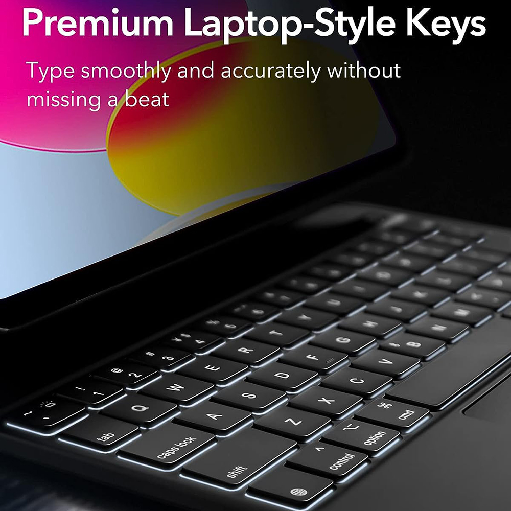 Tastaturcover til Apple iPad (2025) / (2022), ESR, Rebound, Sort, Genforseglet