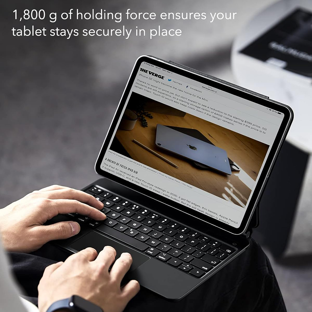 Tastaturcover til Apple iPad (2025) / (2022), ESR, Rebound, Sort, Genforseglet