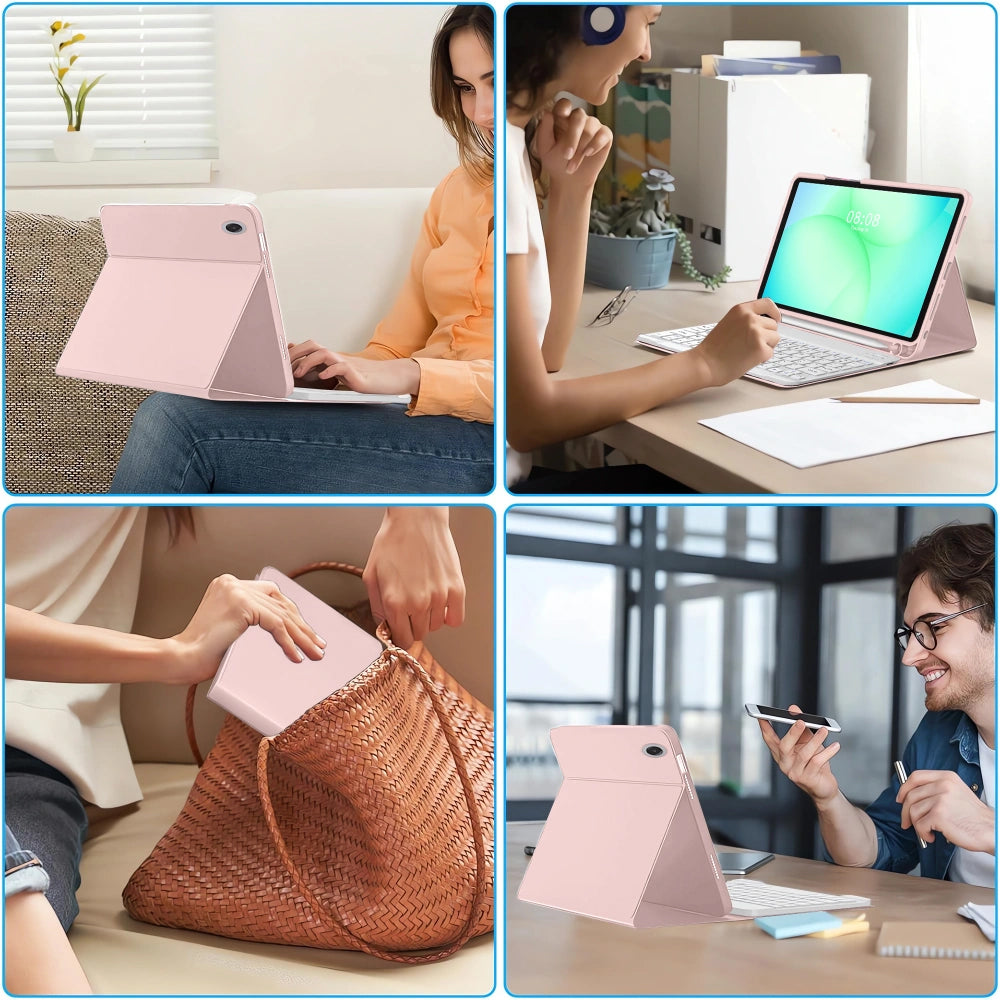 Etui med tastatur til Samsung Galaxy Tab A11+ / Tab A9+, Tech-Protect, SC PEN, Pink