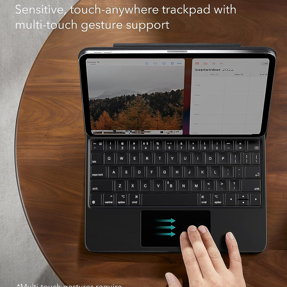 Tastaturcover til Apple iPad (2025) / (2022), ESR, Rebound, Sort, Genforseglet