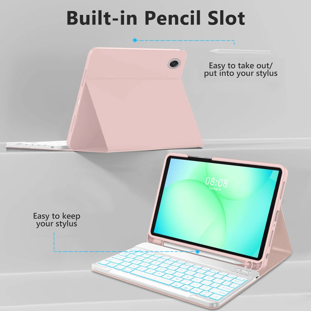 Etui med tastatur til Samsung Galaxy Tab A11+ / Tab A9+, Tech-Protect, SC PEN, Pink
