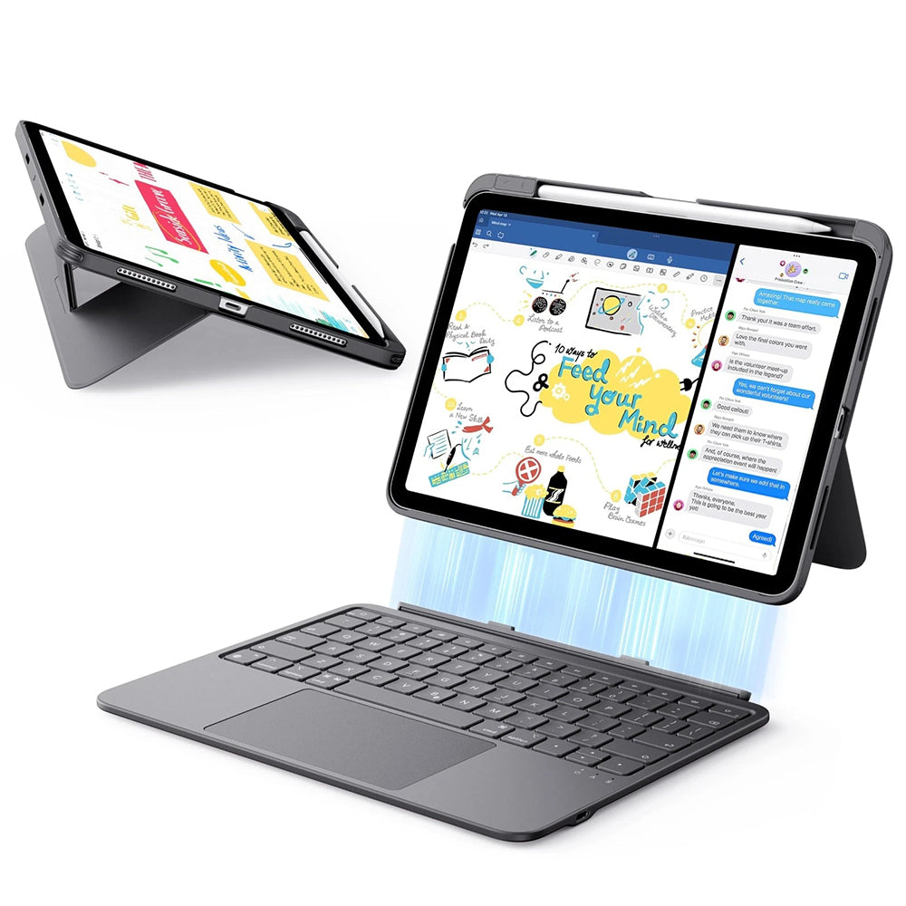 Tastaturcover til Apple iPad (2025) / (2022), ESR, Flex, Grå