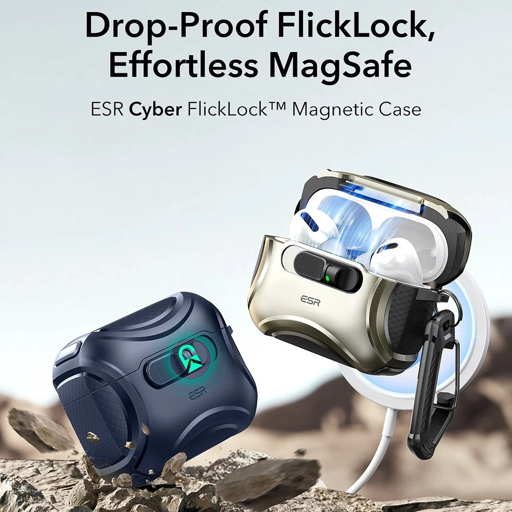 ESR Cyber FlickLock cover til Apple AirPods Pro 3, Blå