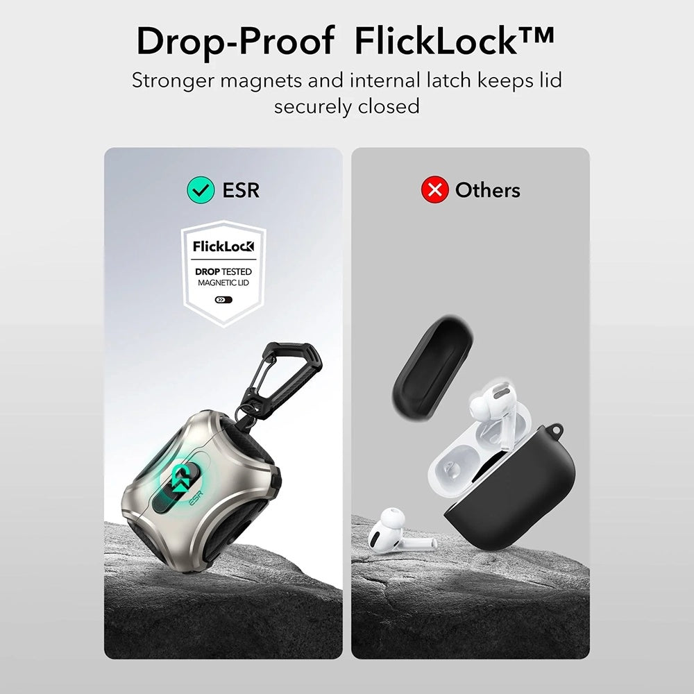 ESR Cyber FlickLock cover til Apple AirPods Pro 3, Grå
