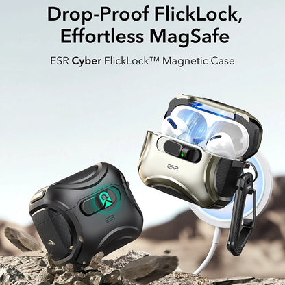 ESR Cyber FlickLock etui til Apple AirPods Pro 3, Sort
