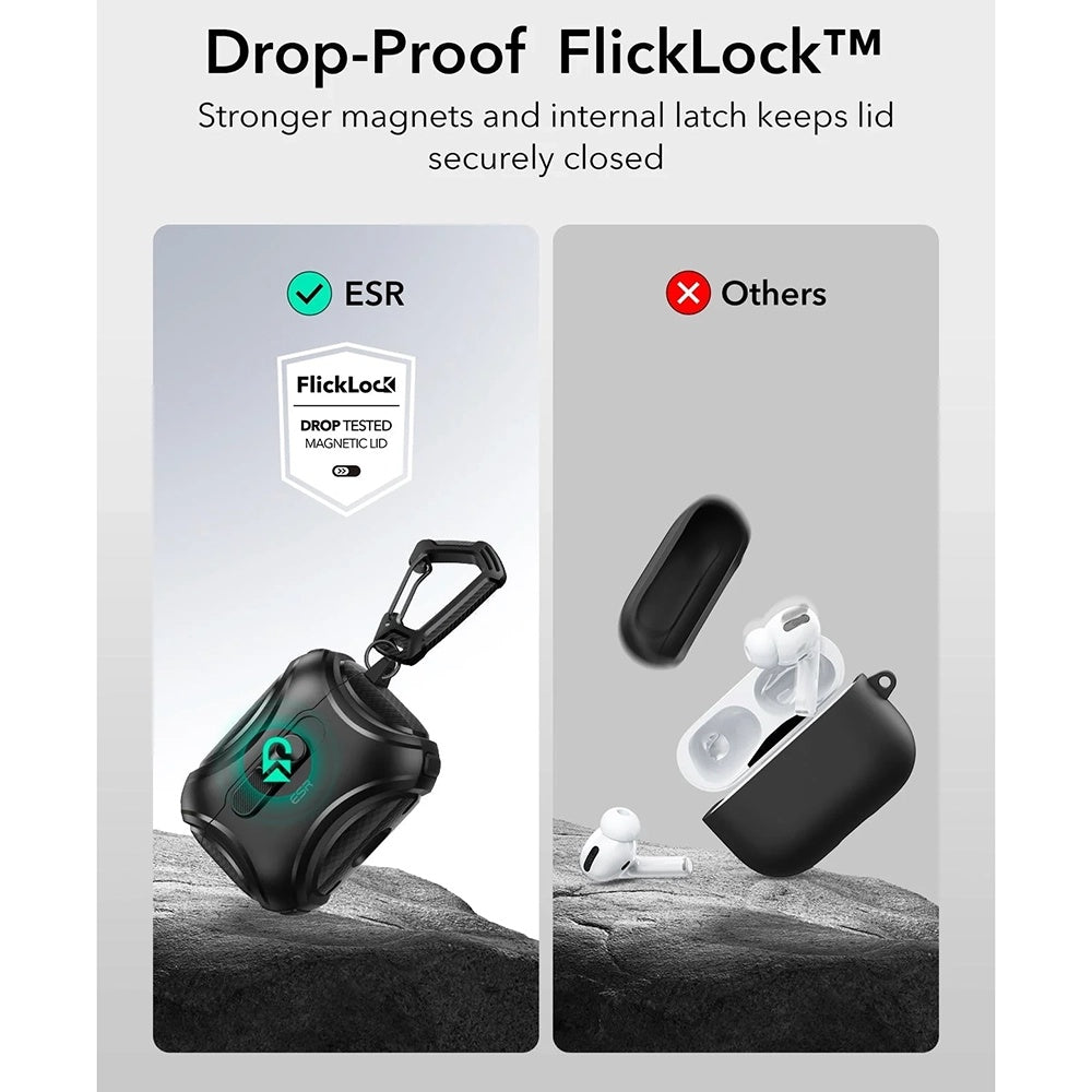 ESR Cyber FlickLock etui til Apple AirPods Pro 3, Sort