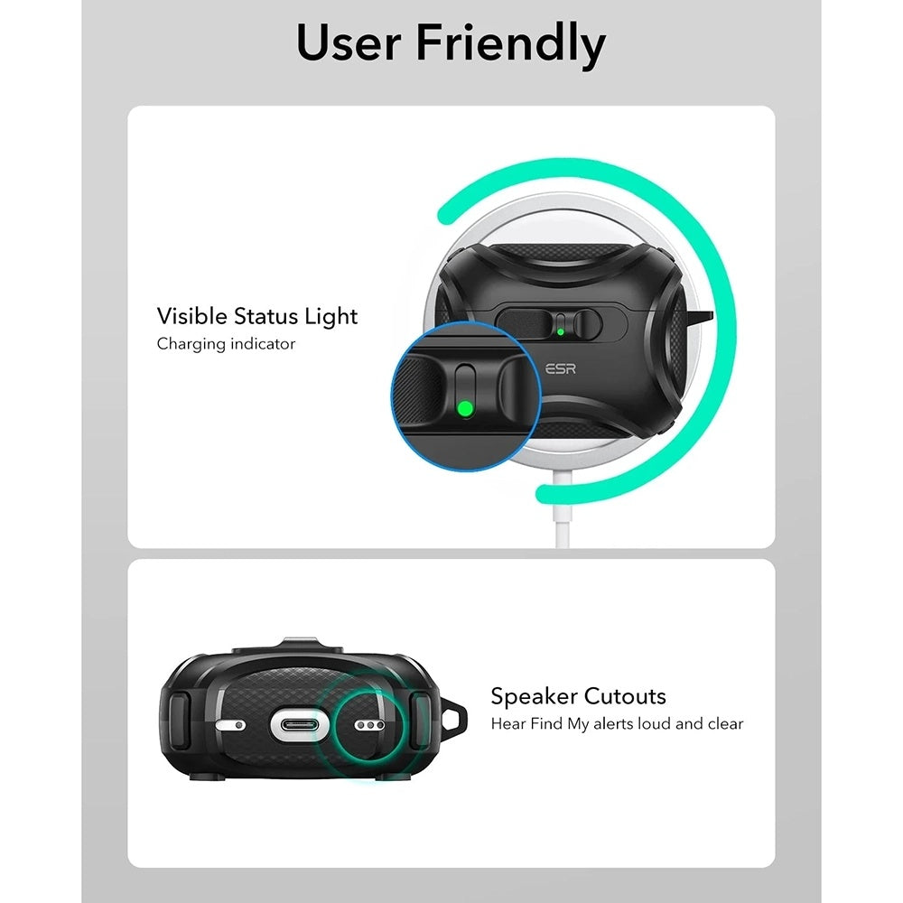 ESR Cyber FlickLock etui til Apple AirPods Pro 3, Sort