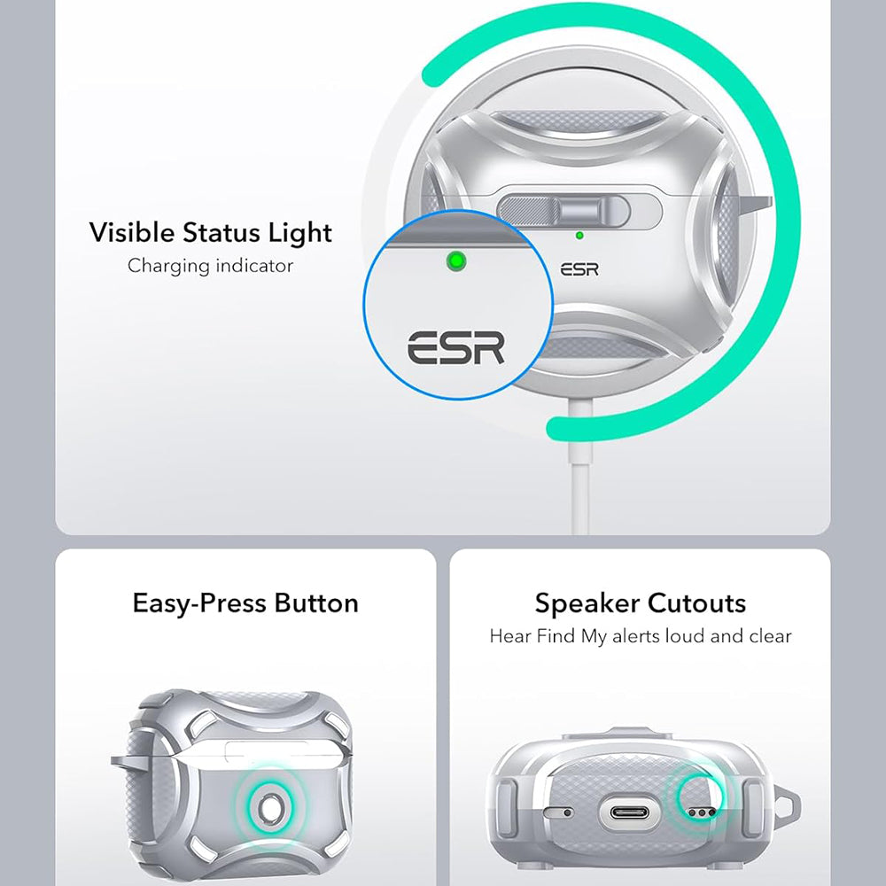 ESR Cyber-etui til Apple AirPods Pro Series, Grå