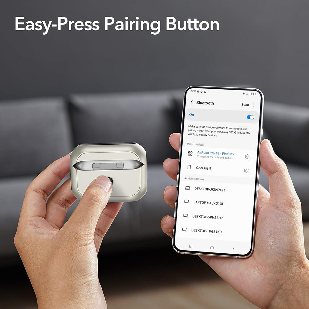 ESR Orbit Hybrid etui til Apple AirPods 4, Hvid