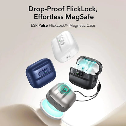 ESR Pulse Magnetic FlickLock etui til Apple AirPods Pro 3, Hvid