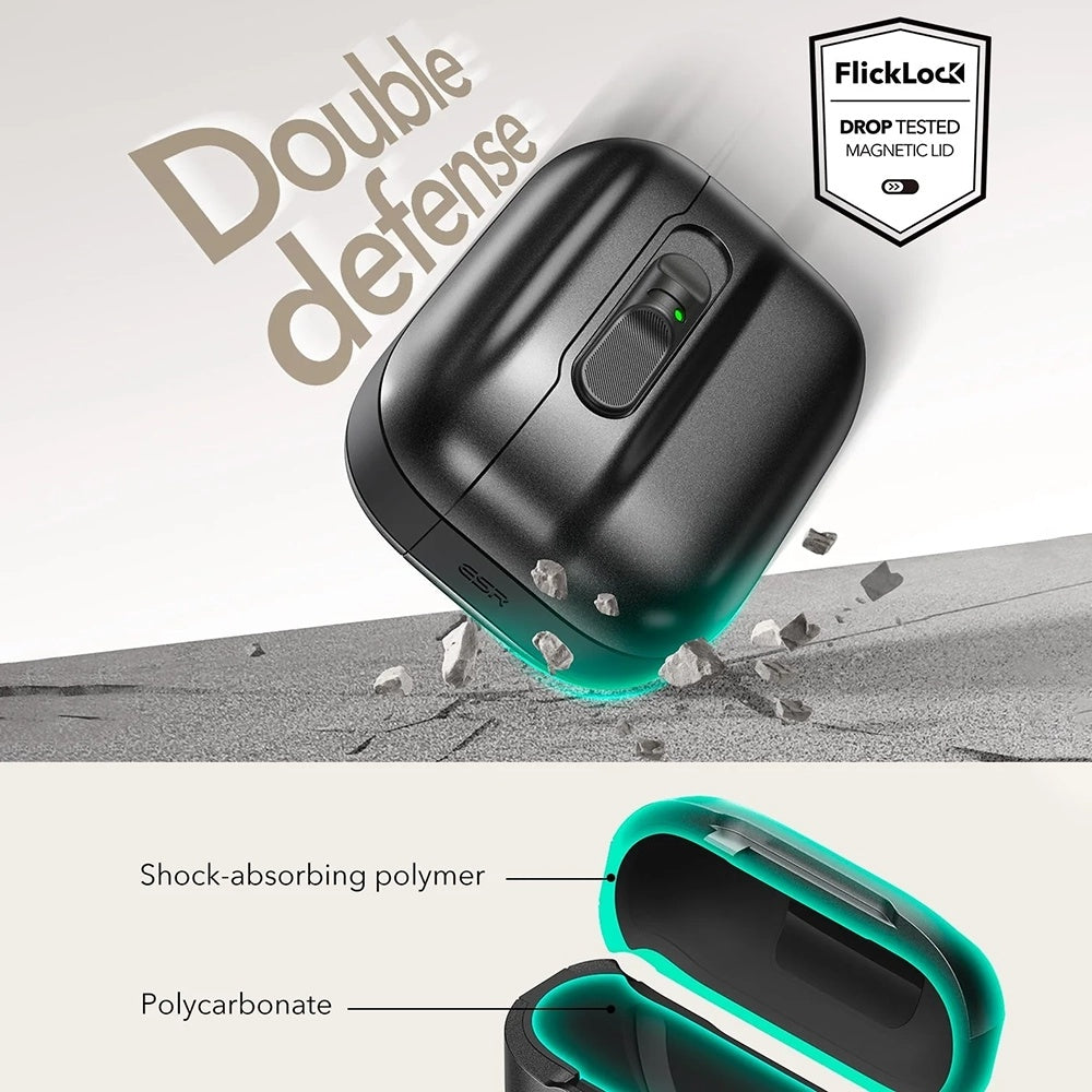 ESR Pulse Magnetic FlickLock etui til Apple AirPods Pro 3, Sort