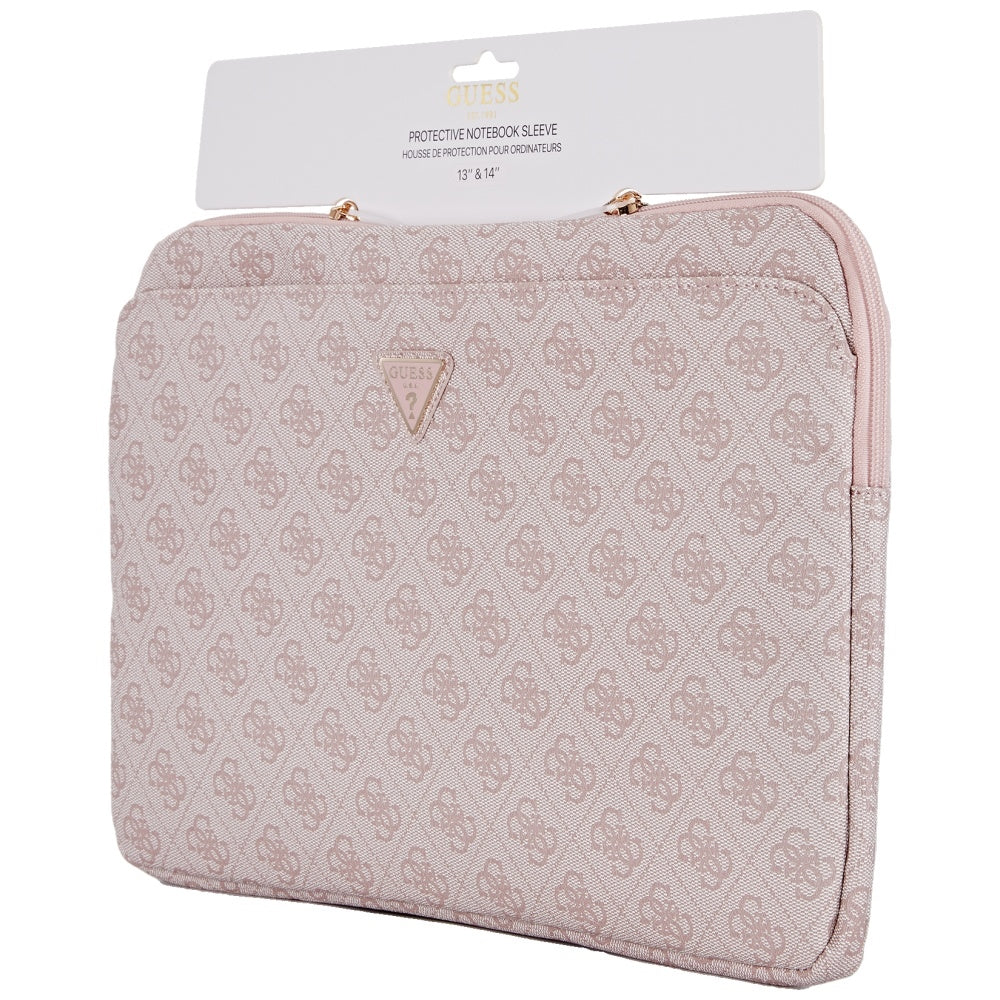 Guess 4G Triangle Logo taske til 14 tommer laptop, Pink