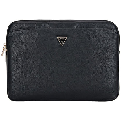 Guess Grained Triangle Logo Laptop Taske 14 tommer, Sort