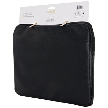 Guess Grained Triangle Logo Laptop Taske 14 tommer, Sort