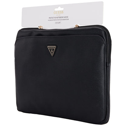 Guess Grained Triangle Logo Laptop Taske 14 tommer, Sort