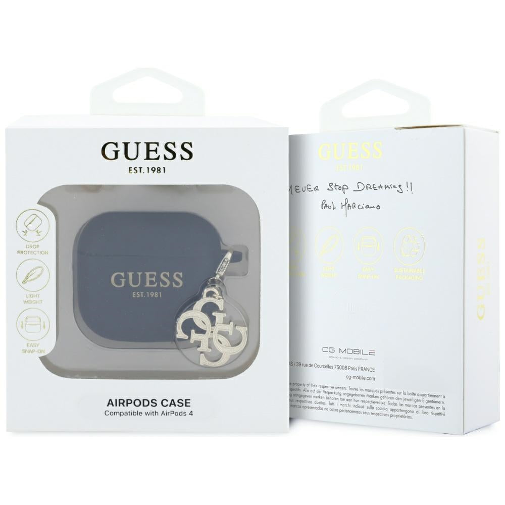 Guess W/4G Charm etui til Apple AirPods 4, Sort