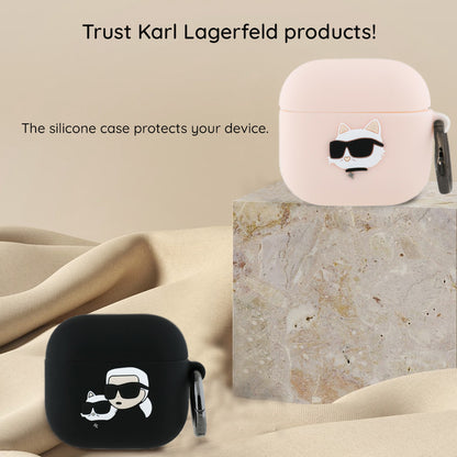 Karl Lagerfeld 3D Choupette's Head etui til Apple AirPods 4, Sort