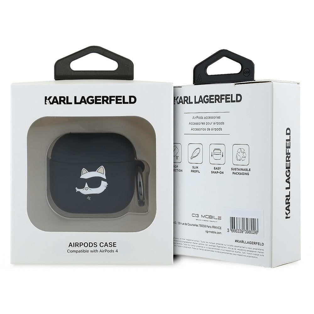 Karl Lagerfeld 3D Choupette's Head etui til Apple AirPods 4, Sort