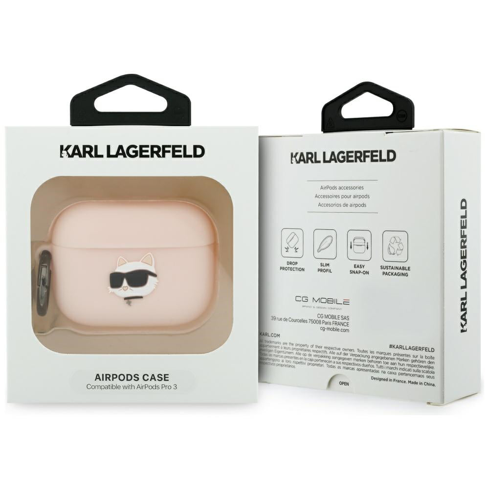 Karl Lagerfeld Silicone Choupette's Head 3D cover til Apple AirPods Pro 3, Pink