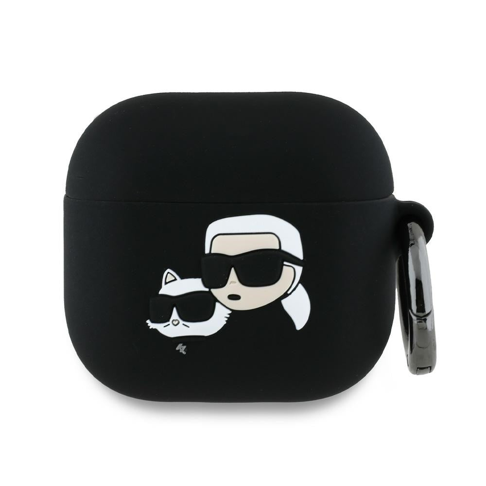 Karl Lagerfeld 3D Karl & Choupette's Heads etui til Apple AirPods 4, Sort