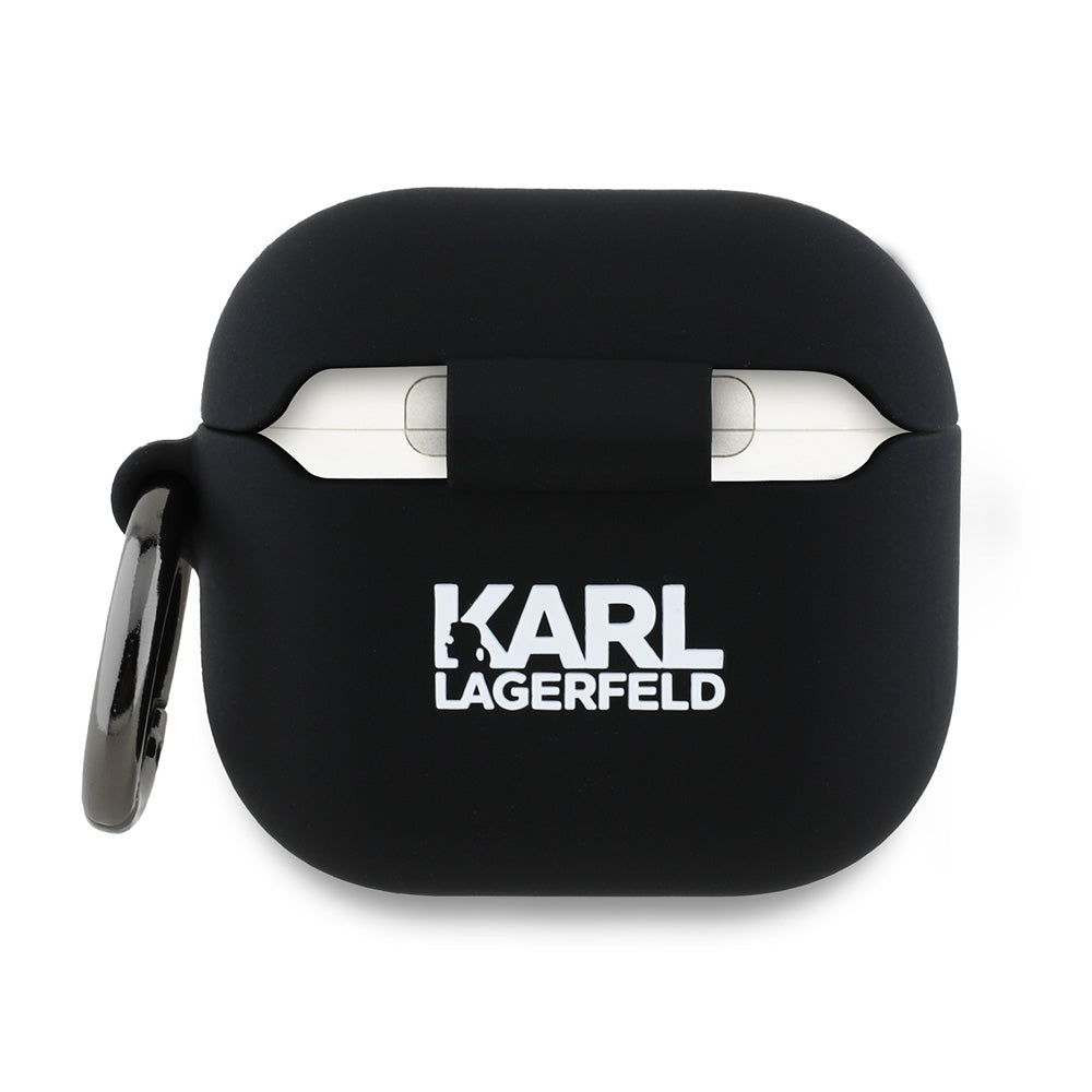 Karl Lagerfeld 3D Karl's Head etui til Apple AirPods 4, Sort