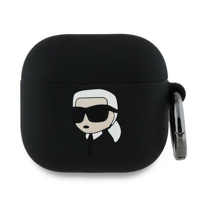 Karl Lagerfeld 3D Karl's Head etui til Apple AirPods 4, Sort