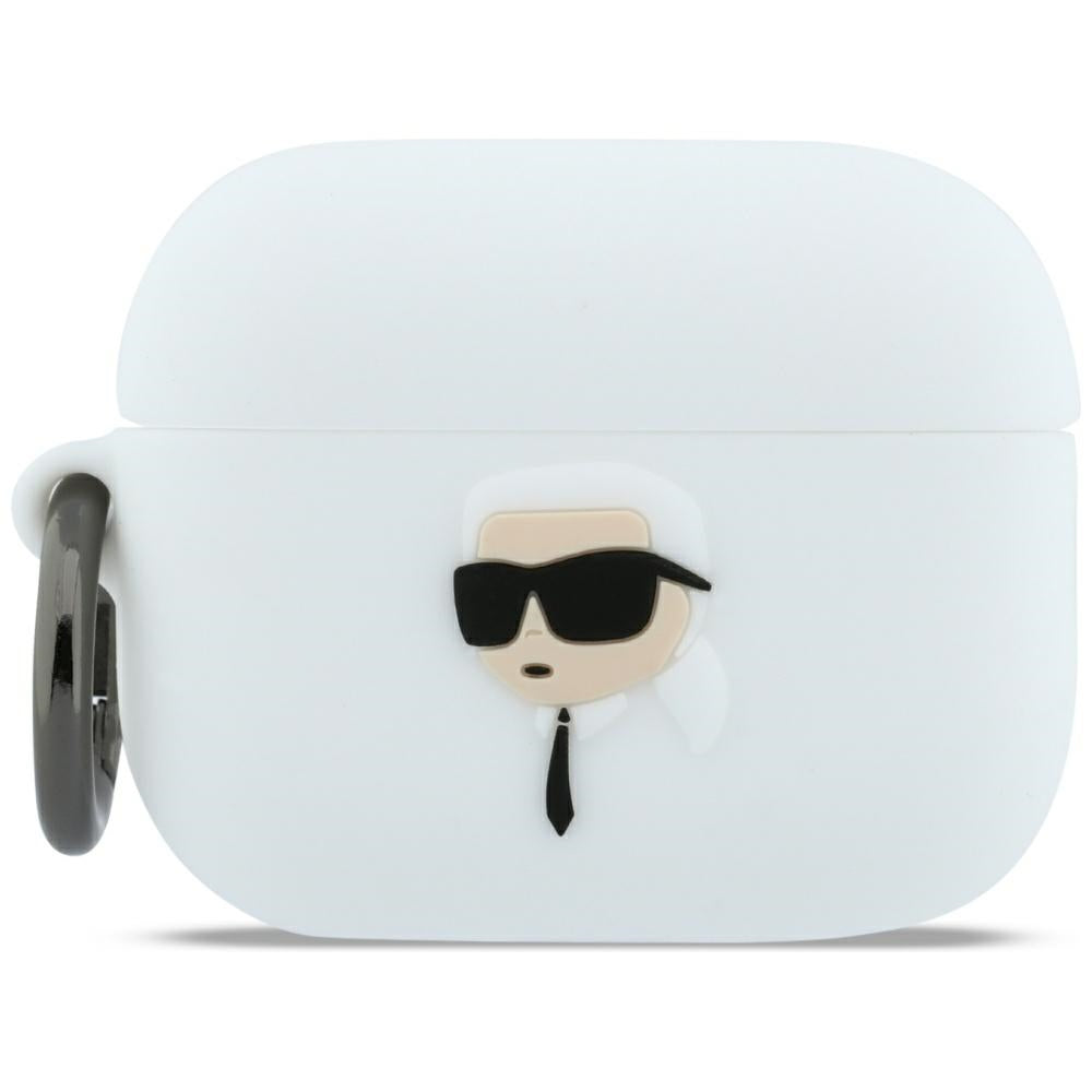 Karl Lagerfeld 3D Karl's Head etui til Apple AirPods Pro 3, Hvid