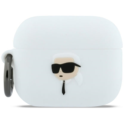 Karl Lagerfeld 3D Karl's Head etui til Apple AirPods Pro 3, Hvid