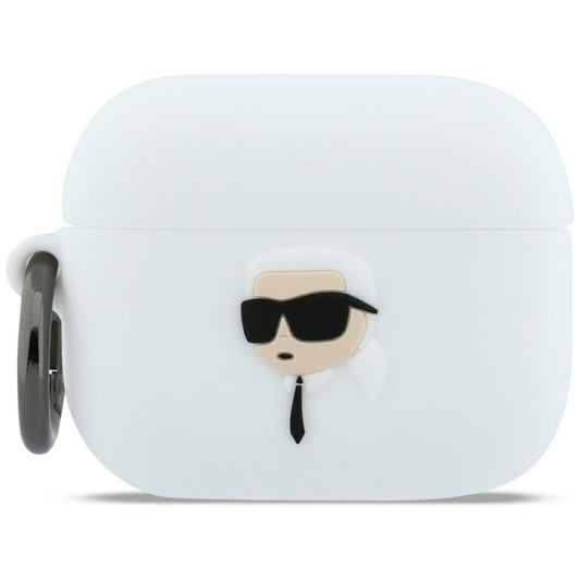 Karl Lagerfeld 3D Karl's Head Case for Apple AirPods Pro 3, White