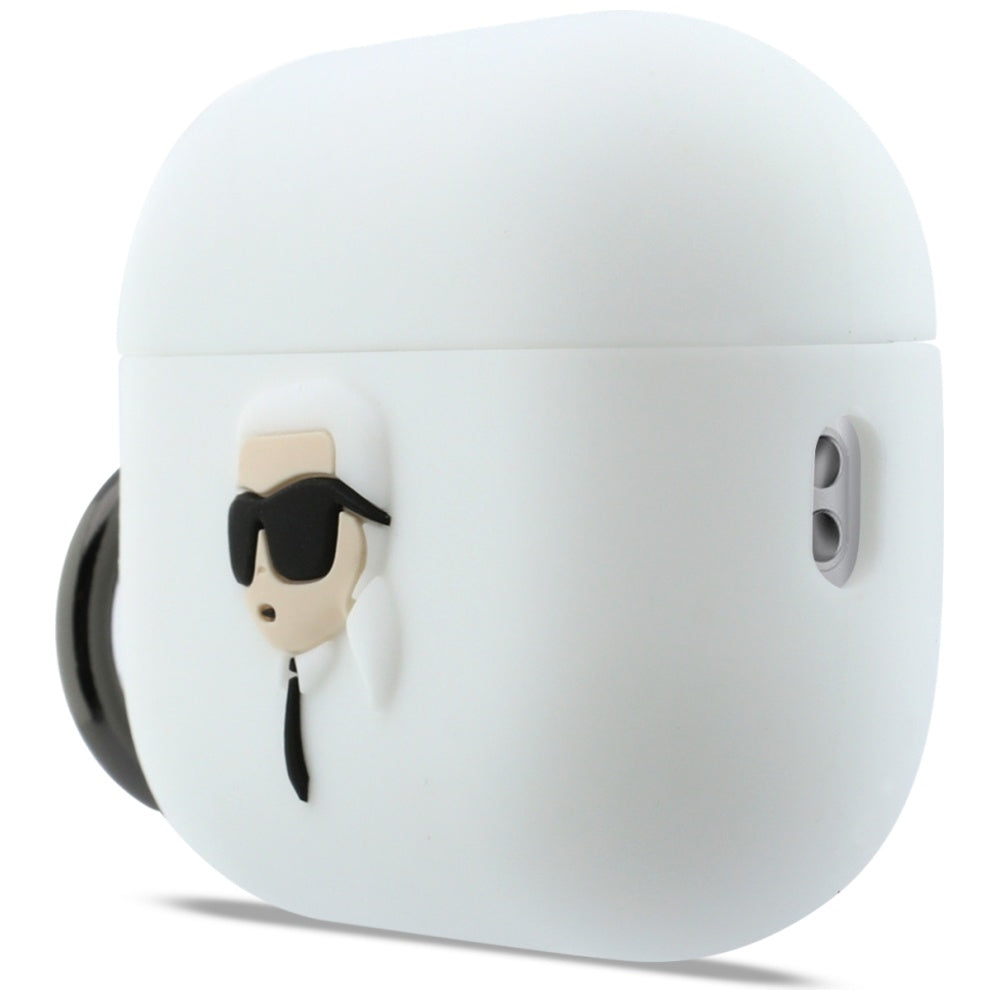 Karl Lagerfeld 3D Karl's Head etui til Apple AirPods Pro 3, Hvid