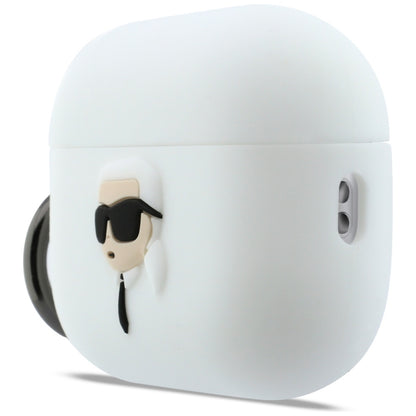 Karl Lagerfeld 3D Karl's Head etui til Apple AirPods Pro 3, Hvid