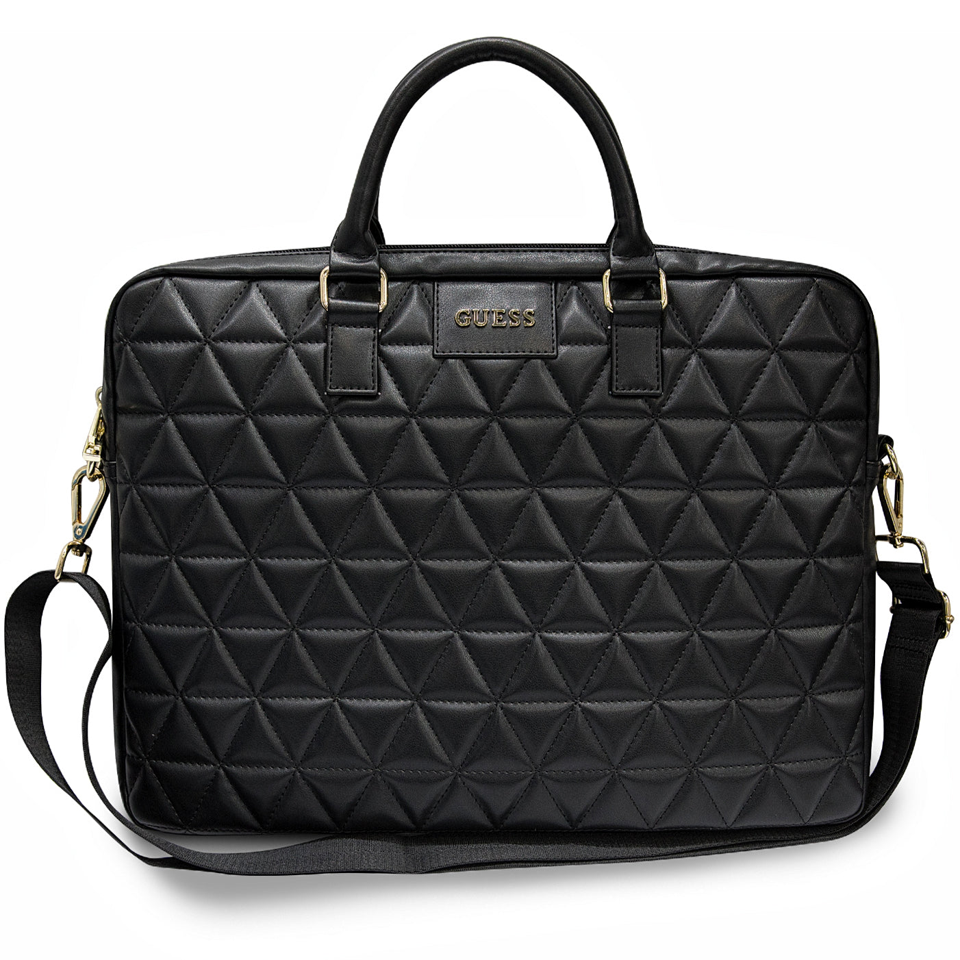 Guess Quilted taske til 15 tommer laptop, Sort