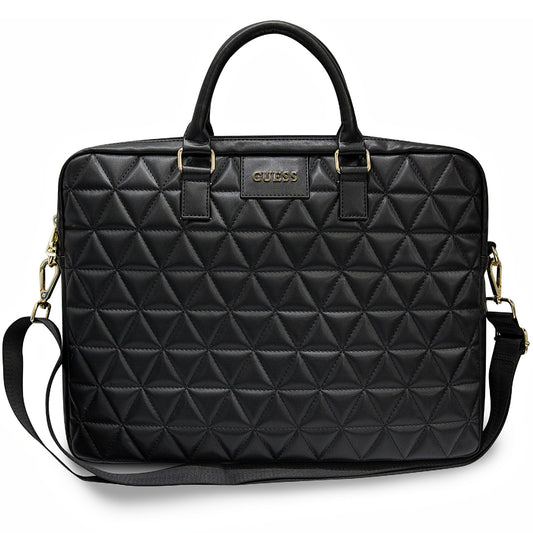 Guess Quilted taske til 15 tommer laptop, Sort