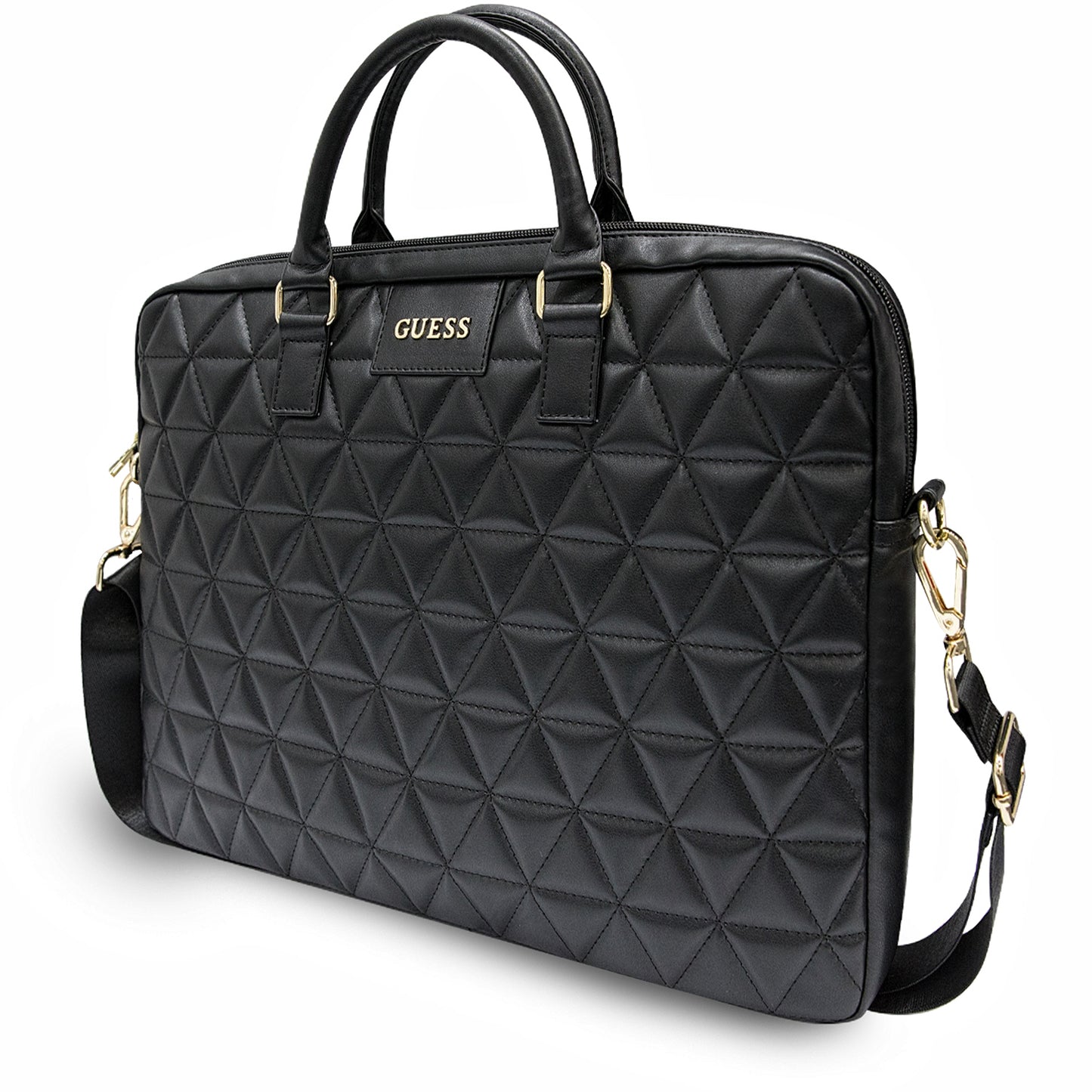 Guess Quilted taske til 15 tommer laptop, Sort