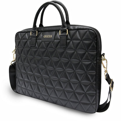 Guess Quilted taske til 15 tommer laptop, Sort