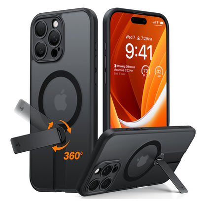 MagSafe cover til Apple iPhone 16 Pro Max, Torras, Pstand Spin, Sort