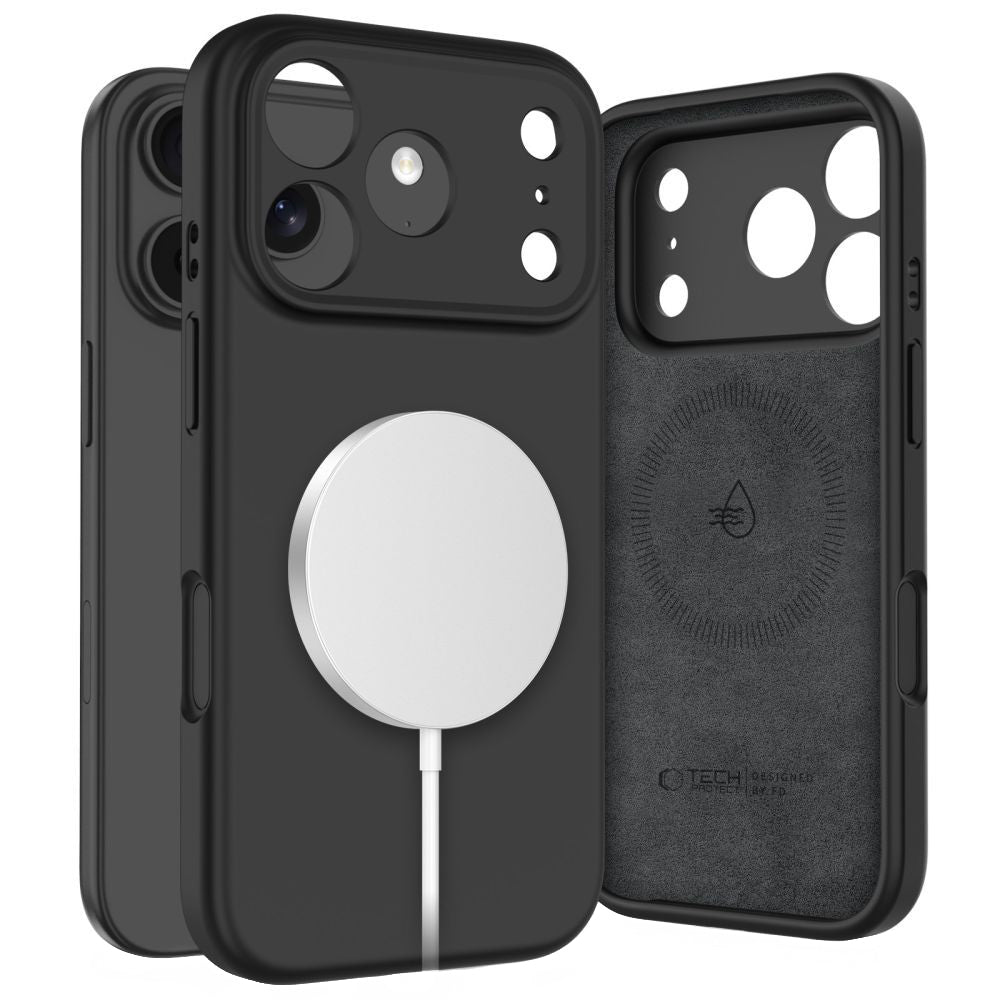 MagSafe cover til Apple iPhone 17 Pro Max, Tech-Protect, Silikone, Sort
