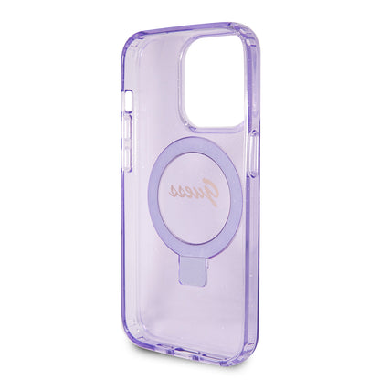 MagSafe cover til Apple iPhone 15 Pro Max, Guess, IML Ring Stand Glitter, Lilla GUHMP15XHRSGSU