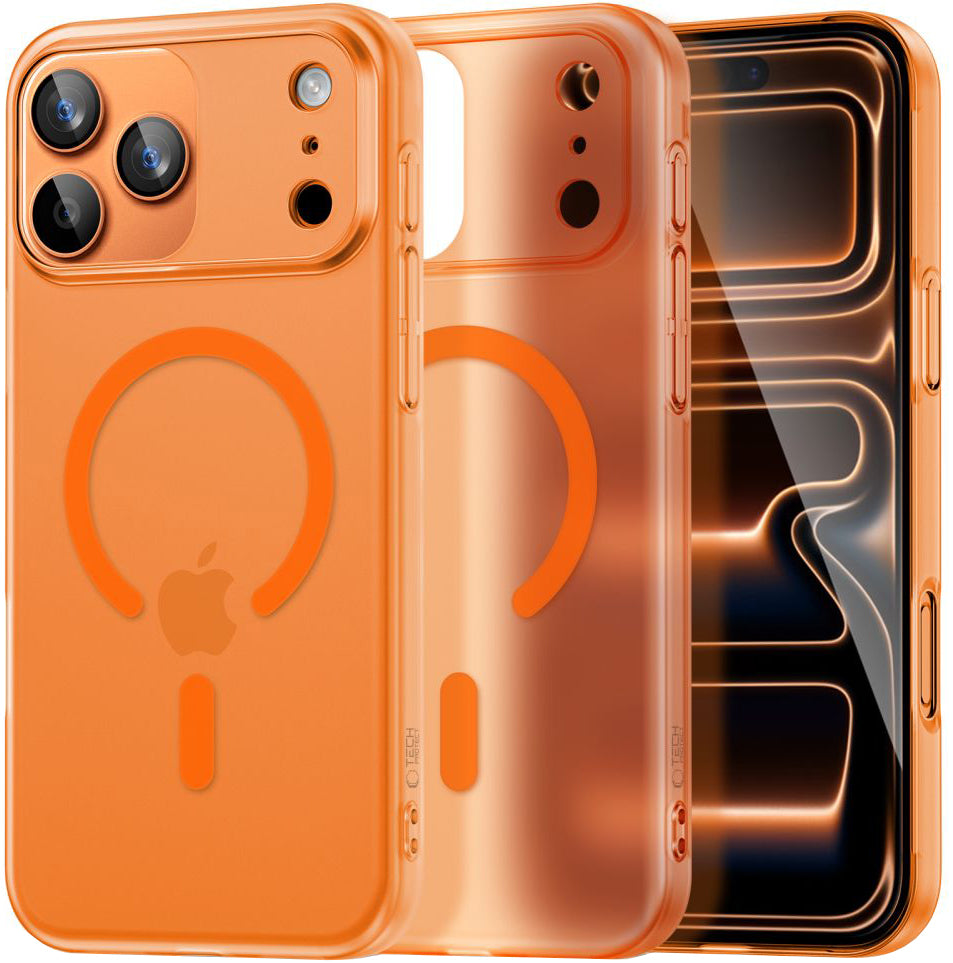MagSafe cover til Apple iPhone 17 Pro Max, Tech-Protect, MagSlim, Mat Orange