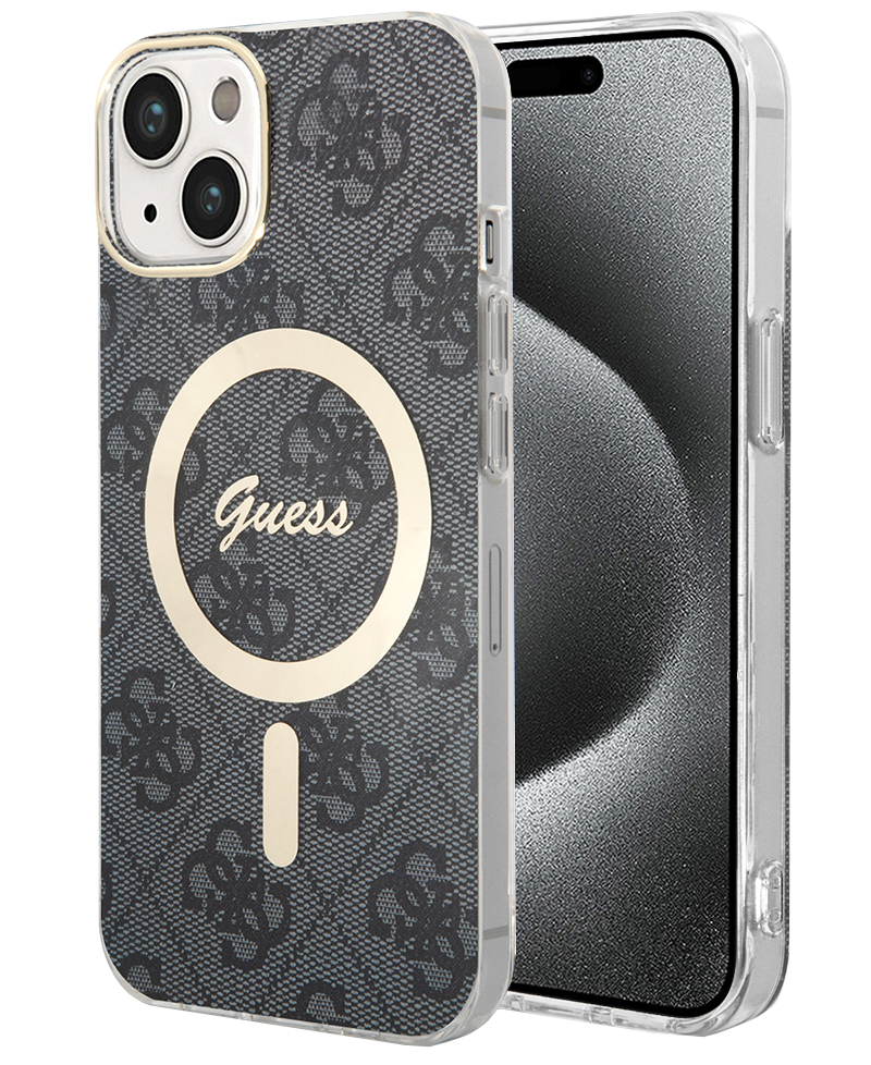 MagSafe cover til Apple iPhone 15, Guess, 4G IML, Sort GUHMP15SH4STK