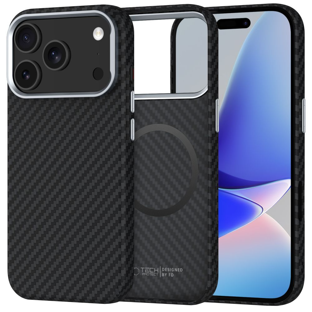 MagSafe cover til Apple iPhone 17 Pro Max, Tech-Protect, Ion Carbon, Sort