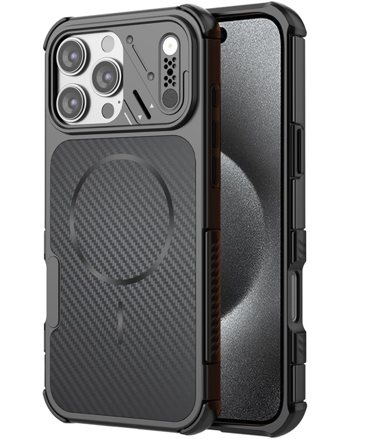 MagSafe Case for Apple iPhone 16 Pro, OEM, Carbon and Corner Protection, Black