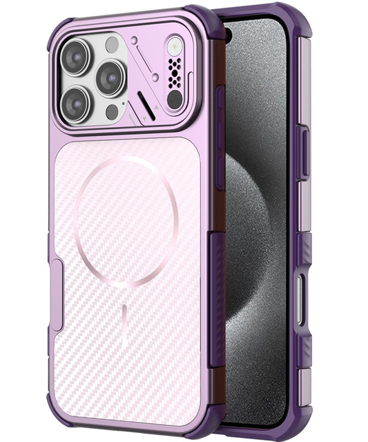 MagSafe Case for Apple iPhone 16 Pro, OEM, Carbon and Corner Protection, Purple