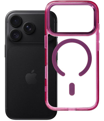 MagSafe-cover til Apple iPhone 18 Pro / iPhone 17 Pro, OEM, Frame Clear Hybrid, vinrød